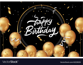 happy birthday greeting template with balloon