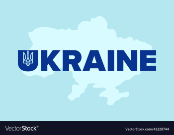 ukraine bold text over map of country