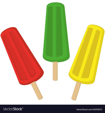 three colours popsicle fruit ice cream