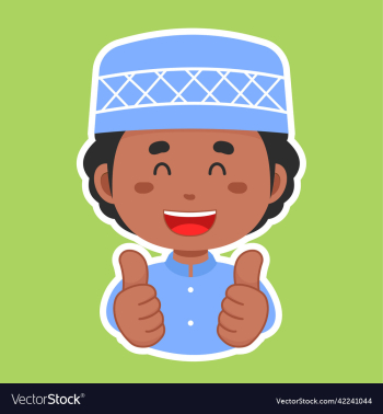 happy muslim character sticker