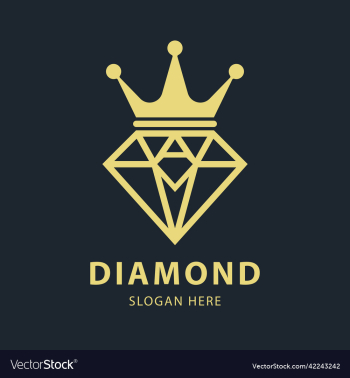 diamond and crown logo design template