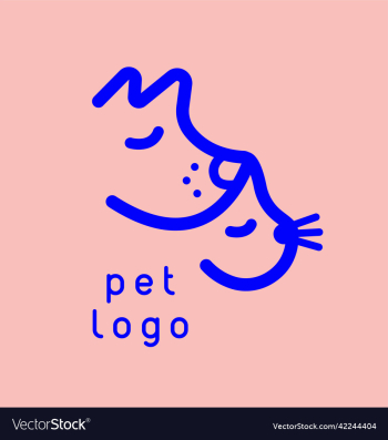 cat dog minimalistic logo pet shop store