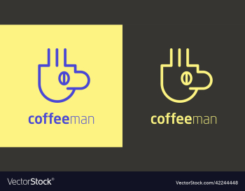coffee face man bean creative logo