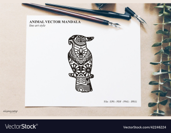 animal mandala line art style