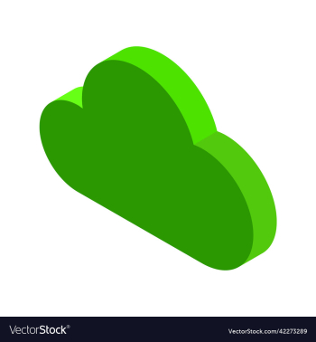 green 3d isometric cloud flat icon design