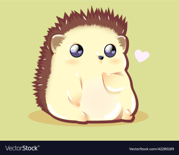 cute baby hedgehog on flat background