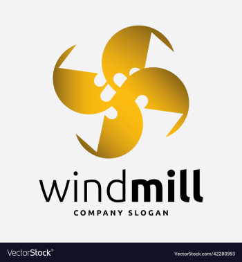 wind mill and eco energy logo