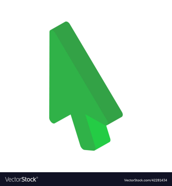 green computer mouse pointer isometric 3d flat