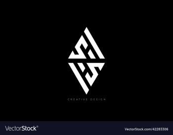 letter branding concept sh - hs triangle negative