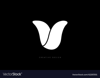 letter design v petals shape