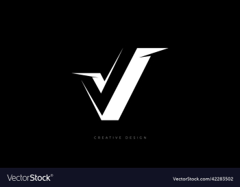 letter design v wing shape creative logo
