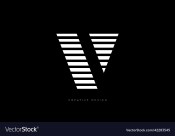 letter design v zebra shape brand logo
