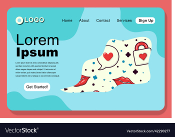 abstract lovely icons landing page design