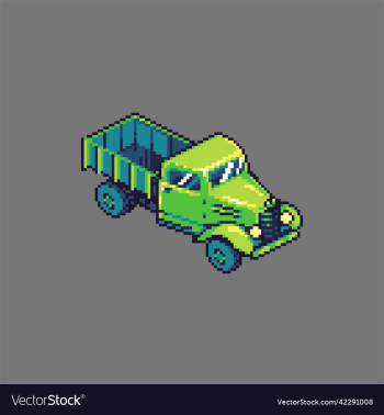 colored pixel art truck for games