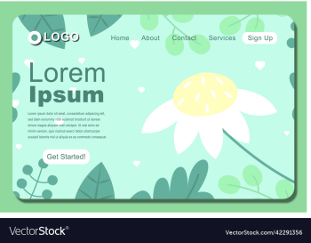 floral background landing page template design