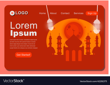 elegant islamic mosque landing page template desig