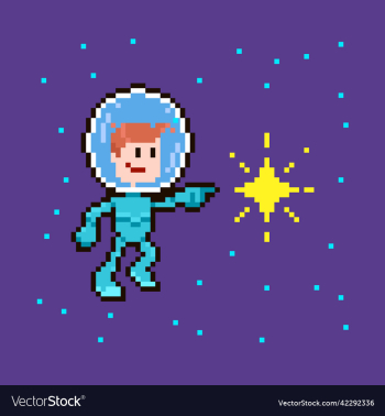 spaceman in space suit in outer space