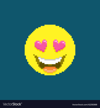 laughing love emoticon with hearts instead of eyes