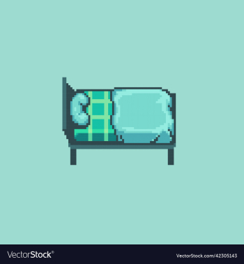 pixel art bed for game asset and development