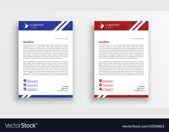 executive elegant blue and red letterhead
