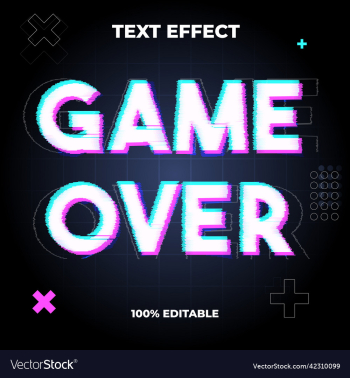 game over text effect free