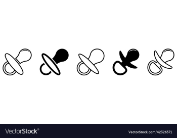 baby pacifier icons isolated