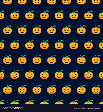 pattern of cartoon smiling halloween pumpkin
