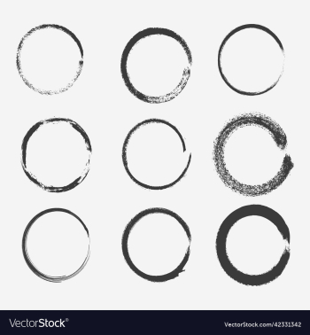 grunge pack of circular textured frames