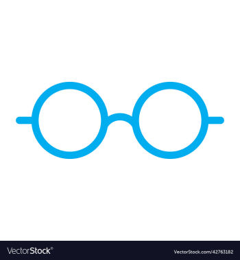 blue round eyeglasses icon