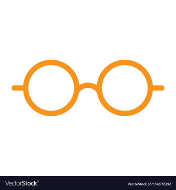 orange round eyeglasses icon