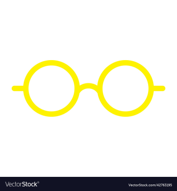 yellow round eyeglasses icon
