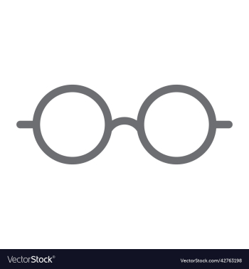 grey round eyeglasses icon