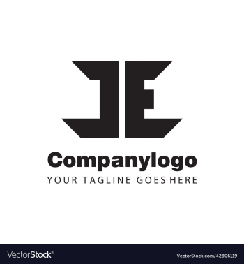 creative letter je geometric monogram for logo