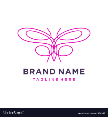 line art insect logo template