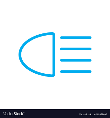 blue headlight signal line art icon