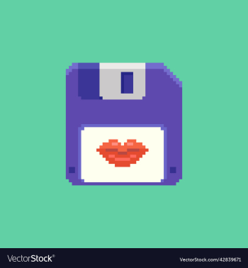 floppy disk with red female lips