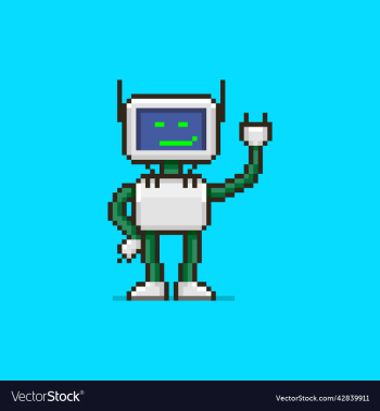 cartoon grinning robot