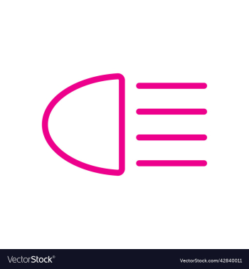 pink headlight signal line art icon