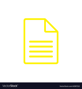 yellow document line art icon