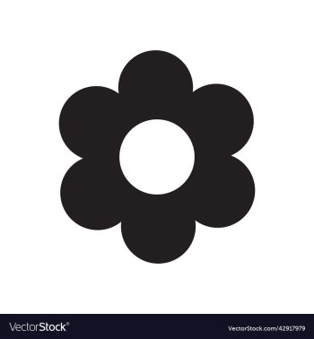 black flower solid icon