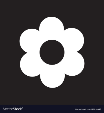 white flower solid icon