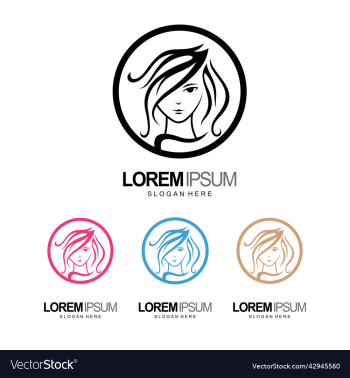 people and beauty lady logo design template