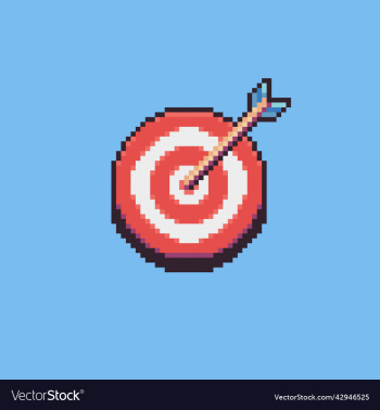 bullseye target and arrow pixel art