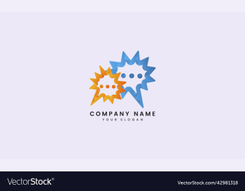 spark wave blue and orange talk logo abstract