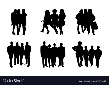 group of peoples silhouette