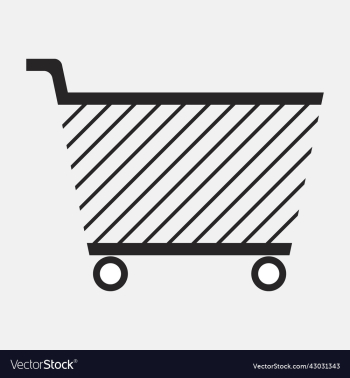 grocery trolley with basket for shopping in store