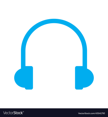 blue headphones or earphones icon