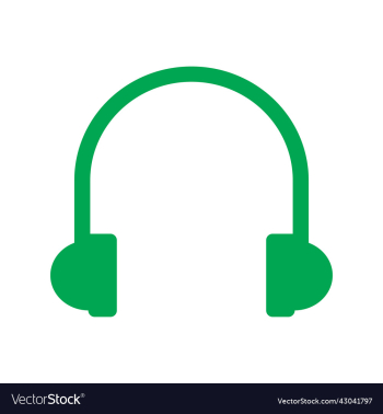 green headphones or earphones icon