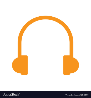 orange headphones or earphones icon