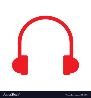 red headphones or earphones icon